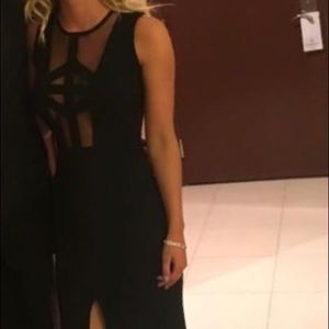 Black mesh top dress